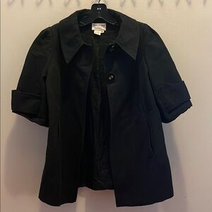 Elegant Black Corduroy Blazer with Voluminous Sleeves 2 button